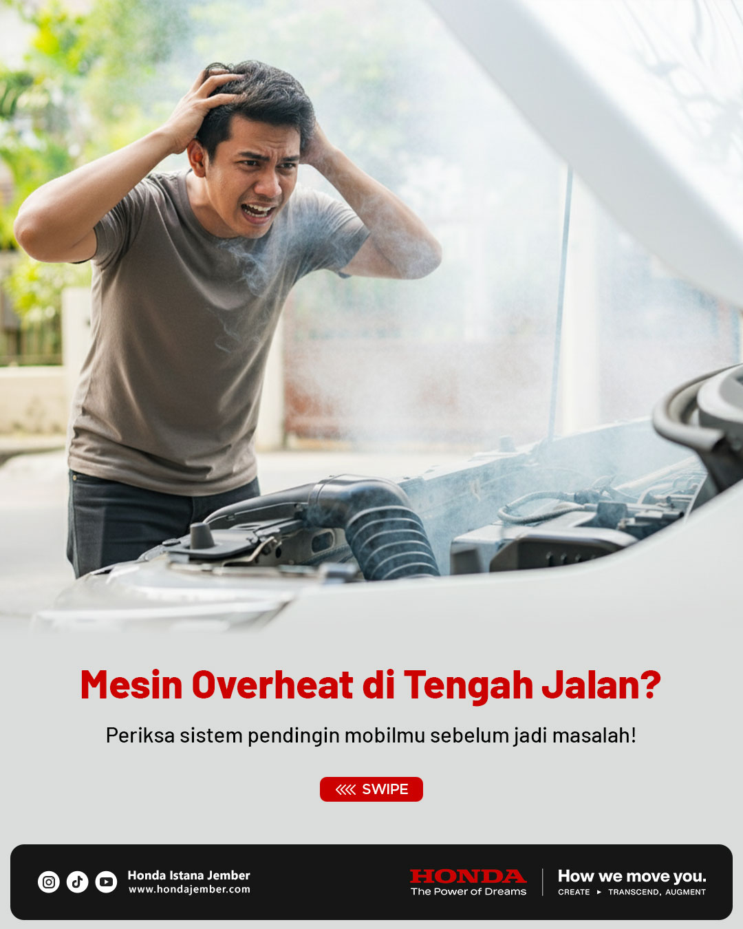 Mesin mobil overheat di tengah jalan