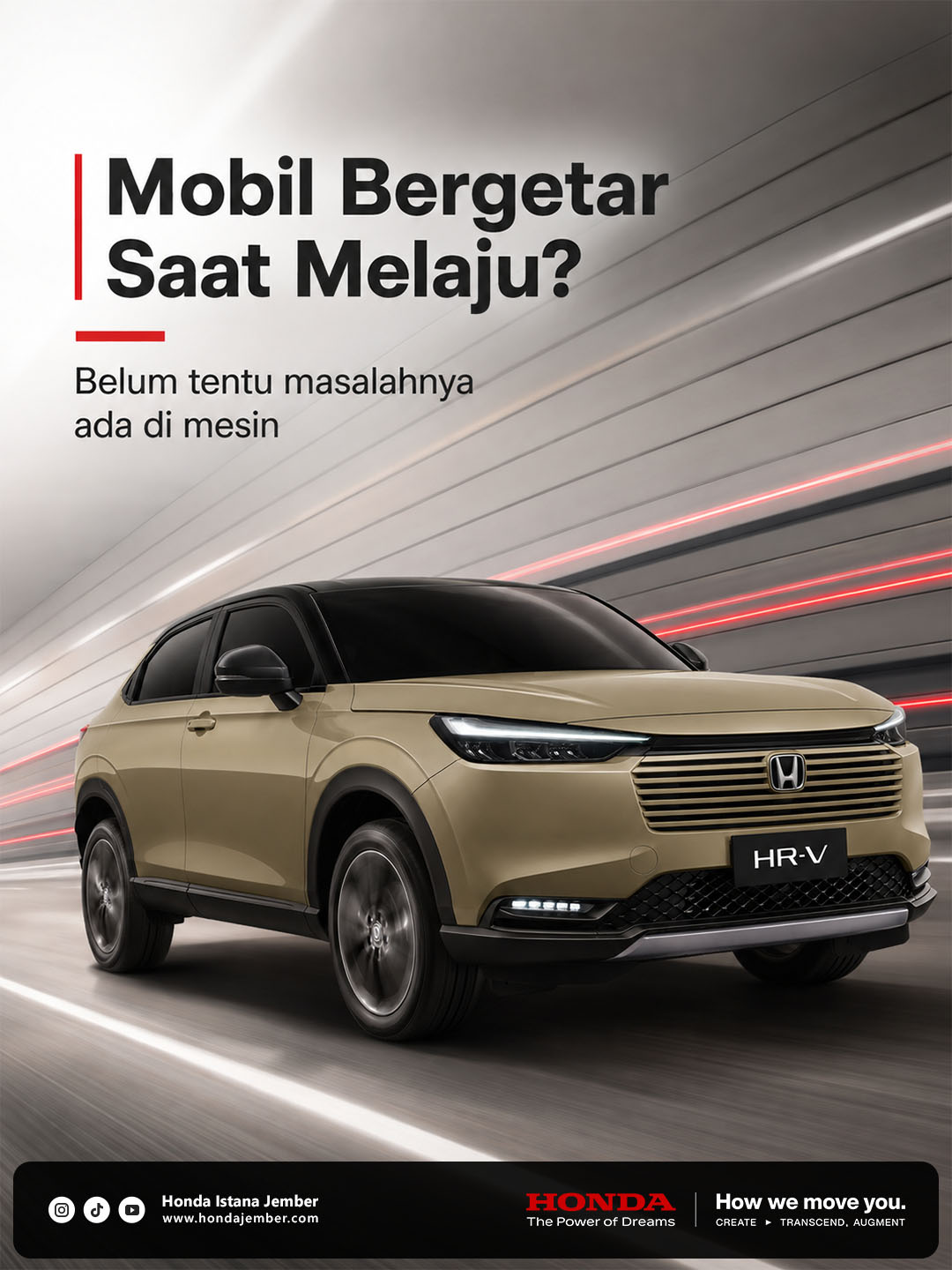 Mobil bergetar saat melaju