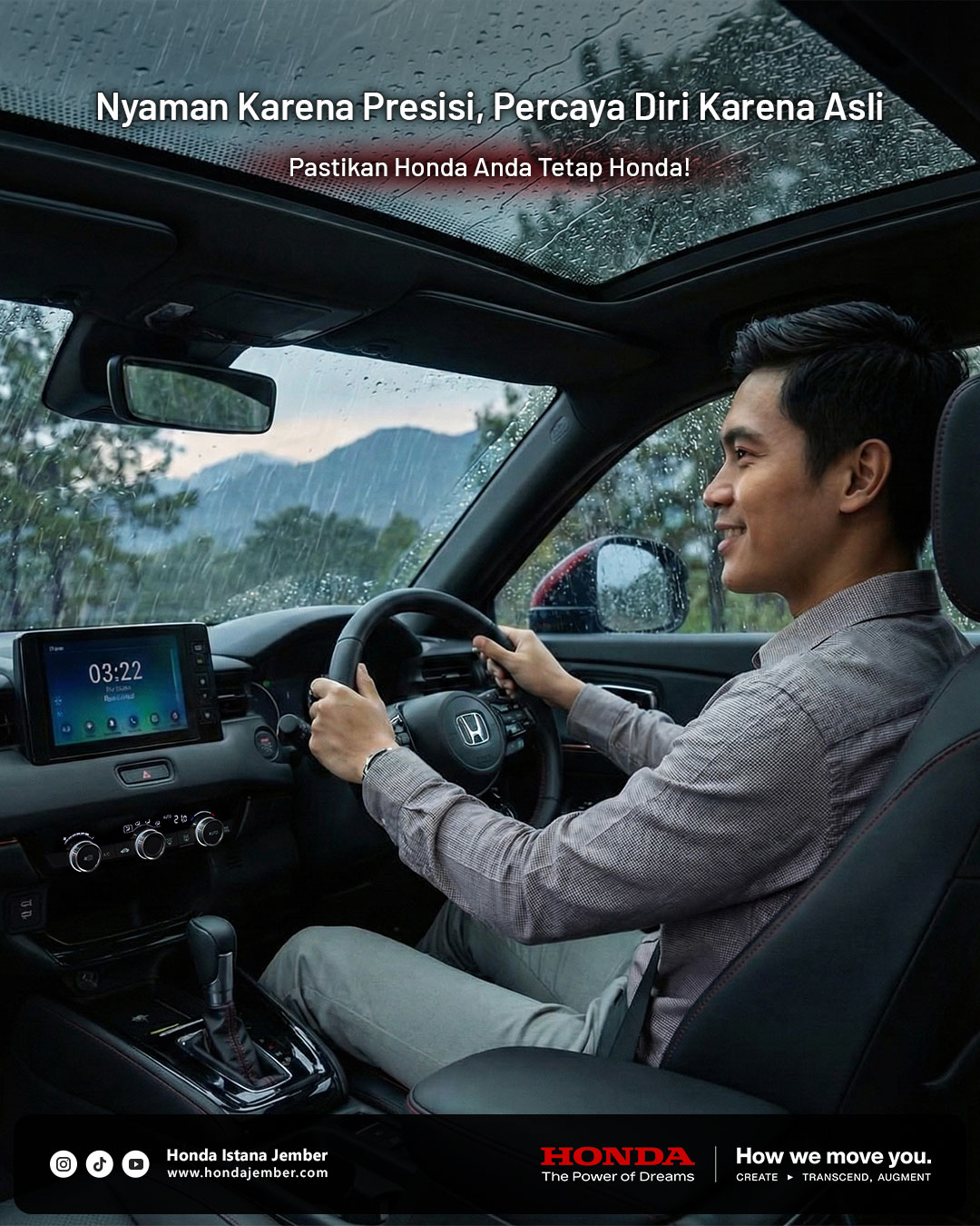 Seorang pria mengemudikan Honda HR-V