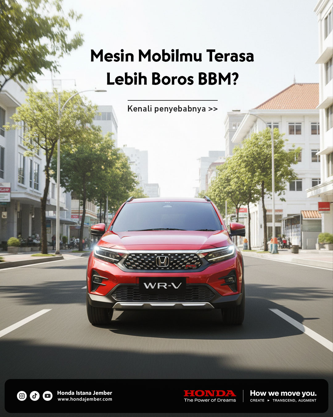 Honda WR-V melaju di jalanan kota