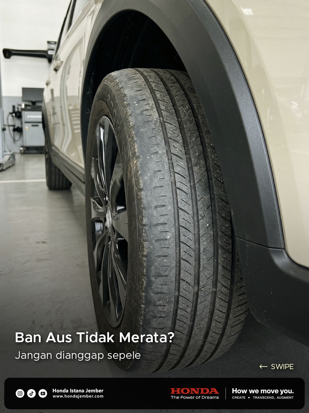 Ban Honda BR-V aus tidak merata