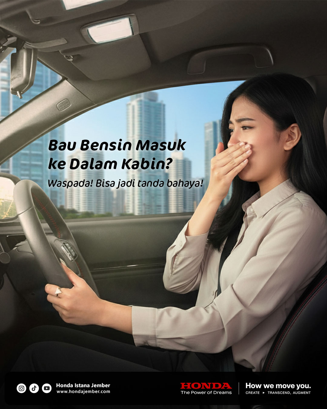 Kabin mobil bau bensin