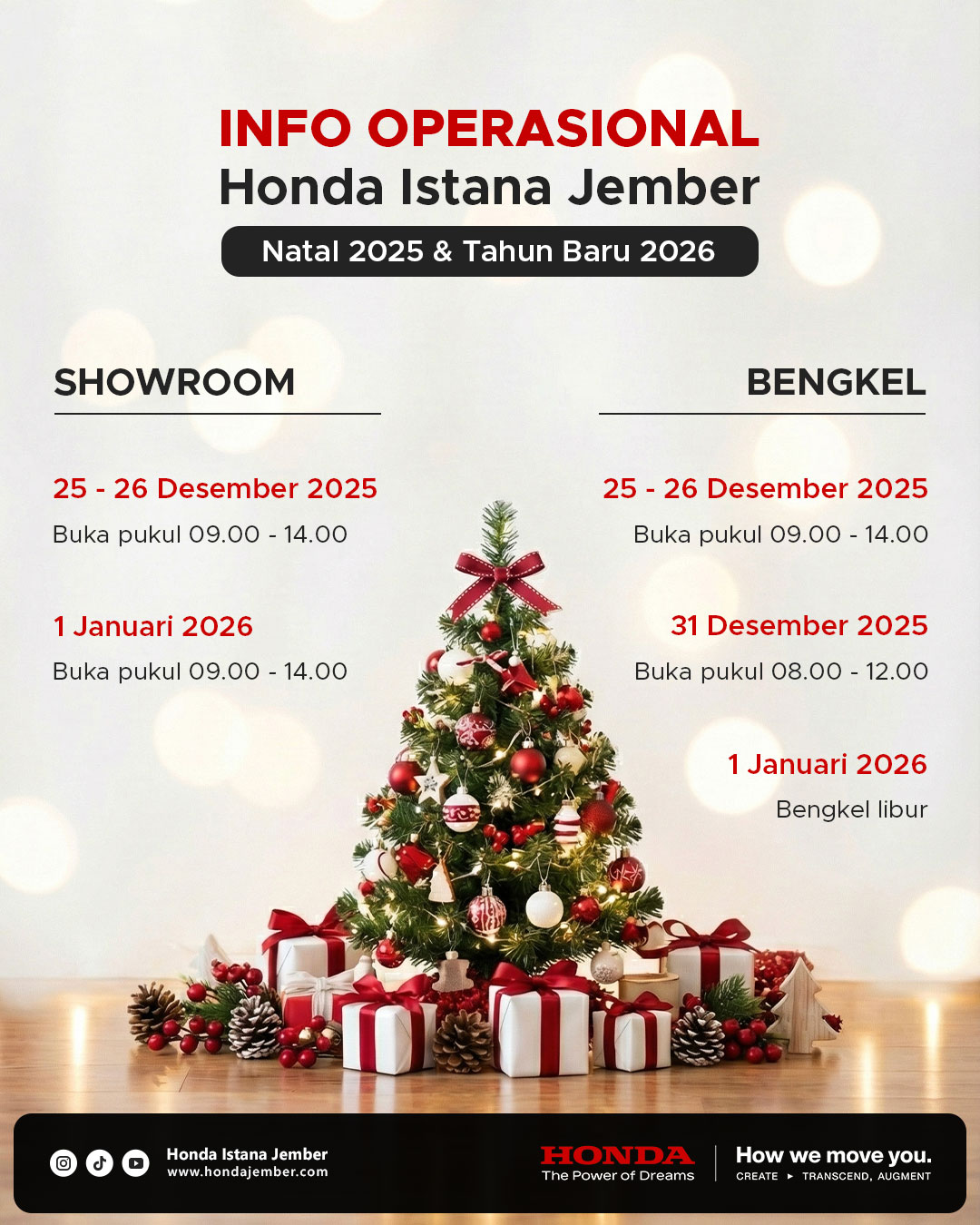 Info Layanan Honda Istana Jember selama Nataru 2025-2026