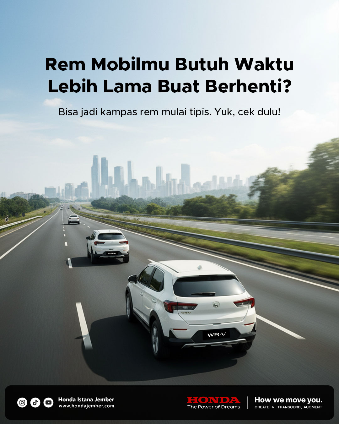 Honda WR-V melintas di jalan tol