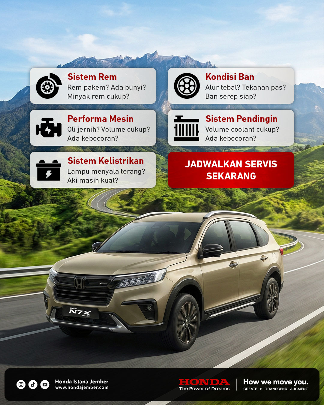 5 komponen mobil yang perlu dicek sebelum mudik