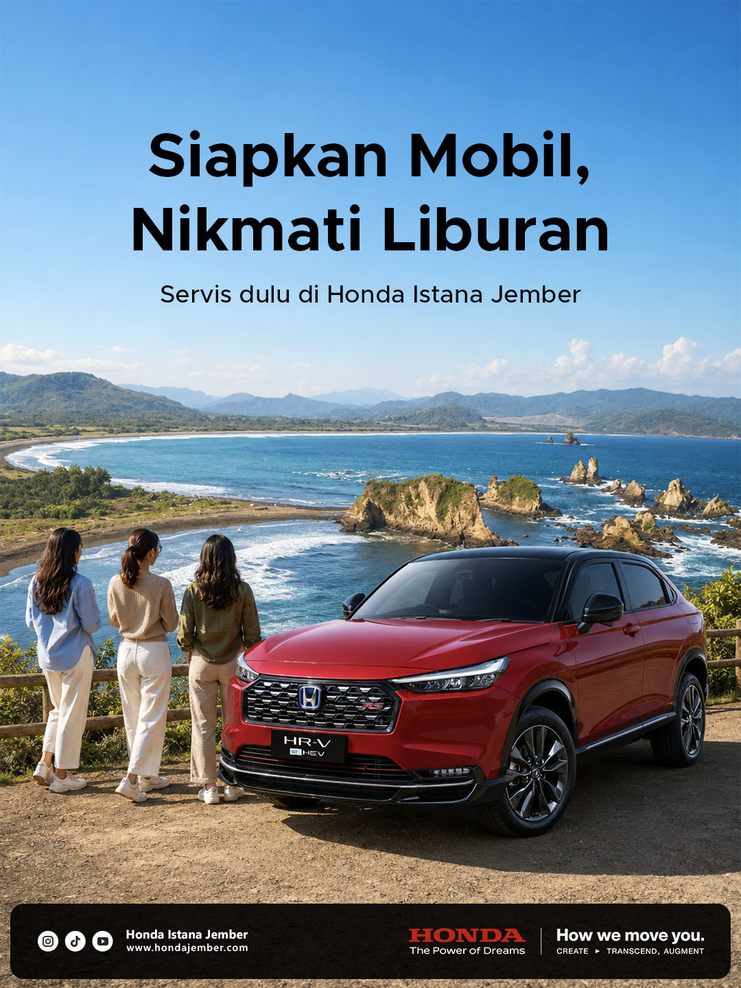 Tiga wanita Indonesia berlibur di Teluk Love bersama Honda HR-V