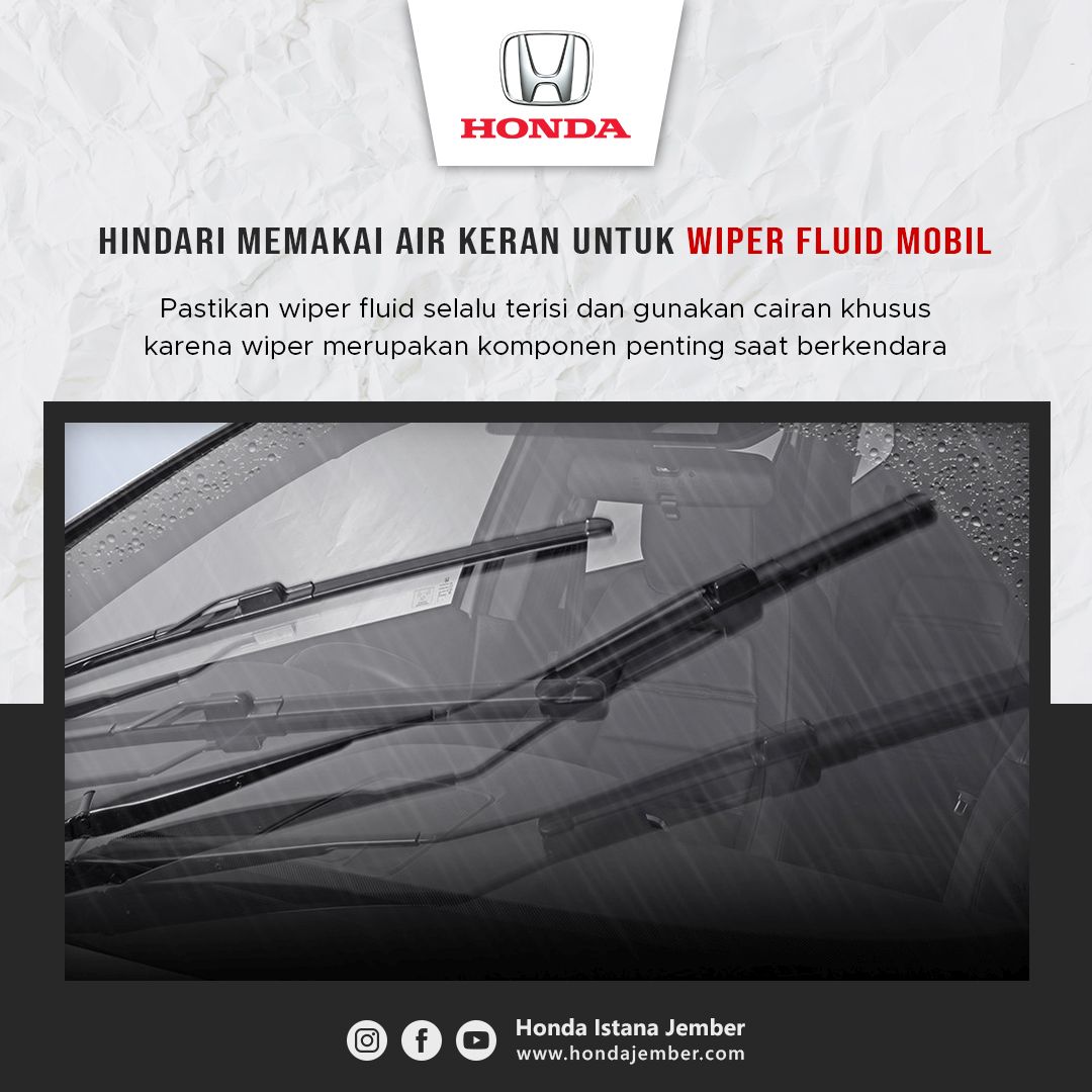 Hindari Memakai Air Keran Untuk Wiper Fluid Mobil