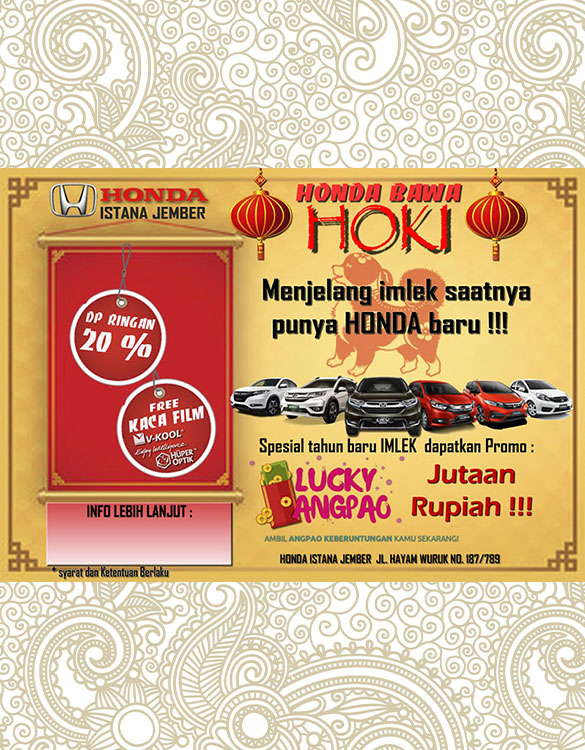 Honda Bawa Hoki - Honda Istana Jember Promo Imlek 2018