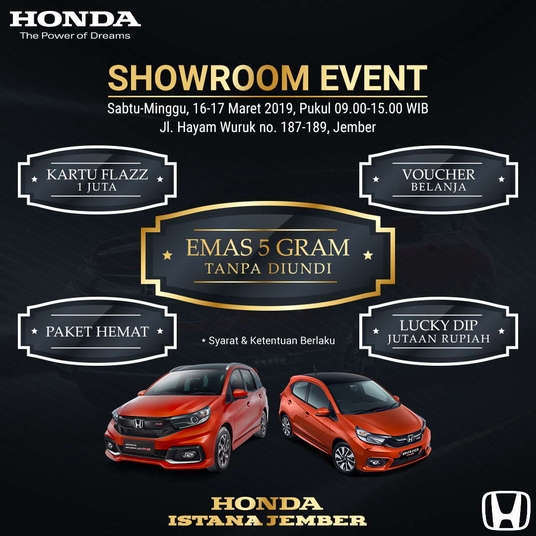 Showroom Event Honda Istana Jember 16 Maret 2019