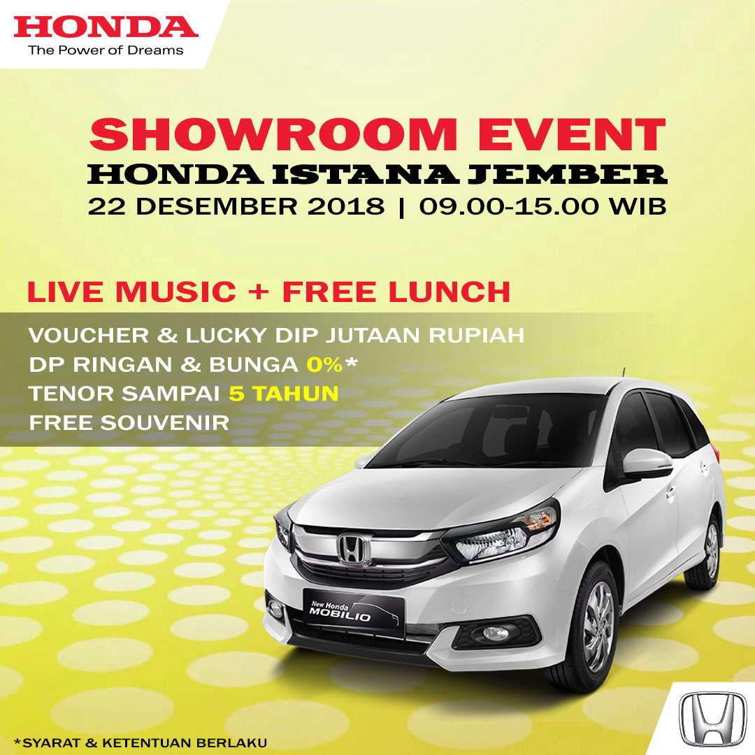 Showroom Event Honda Istana Jember 22 Desember 2018