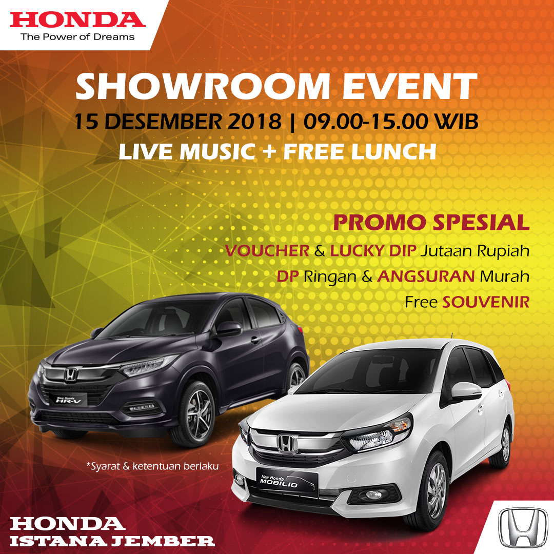 Showroom Event Honda Istana Jember 15 Desember 2018